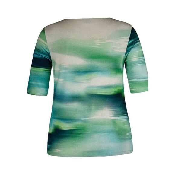 RABE ROUND NECK TEXT PRINT TOP. - Picture 2 of 9